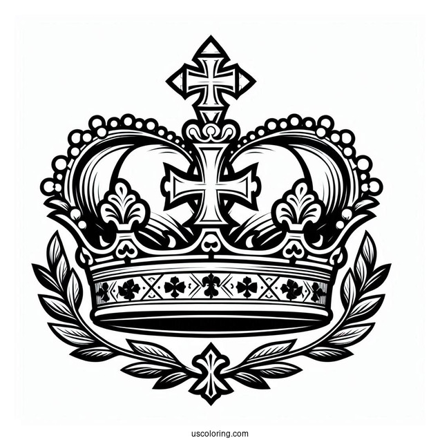 Oultine Of St Edward Heraldic Crown Coloring In