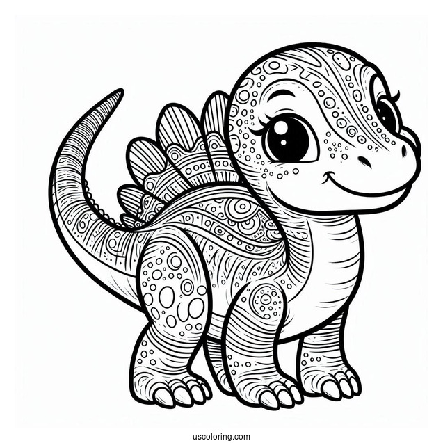 Smiling Camarasaurus Coloring Page For Kids