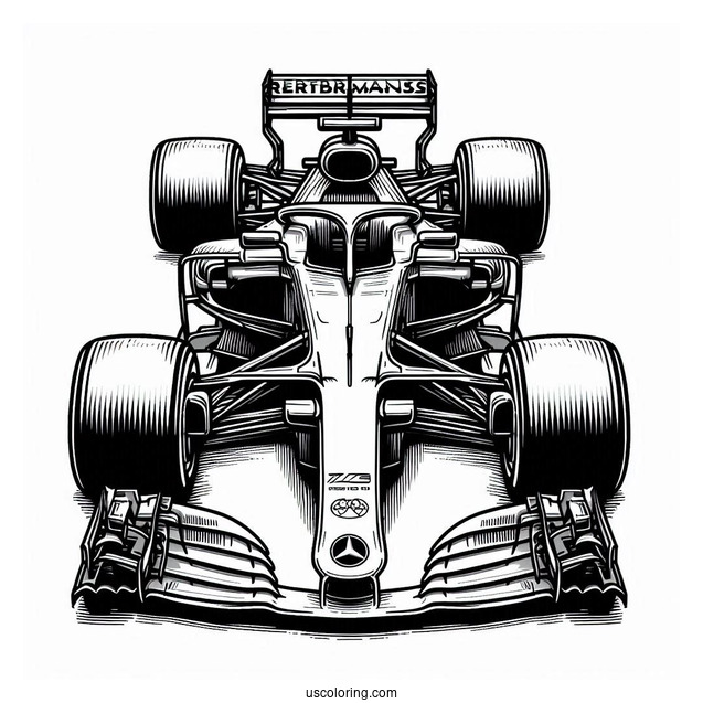 Mercedes W14 F1 Coloring Page Race Car