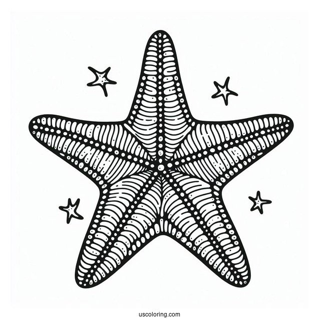 Easy Outline Of Starfish Coloring Page