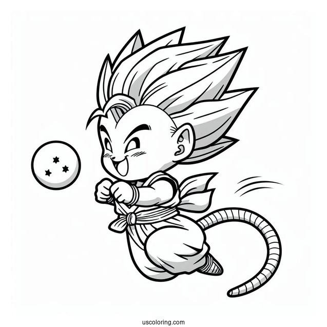Happy Puar Jumping Dragon Ball Z Coloring Page For Kids