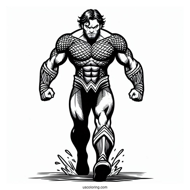 Angry Aquaman Coloring Page Walking For Kids