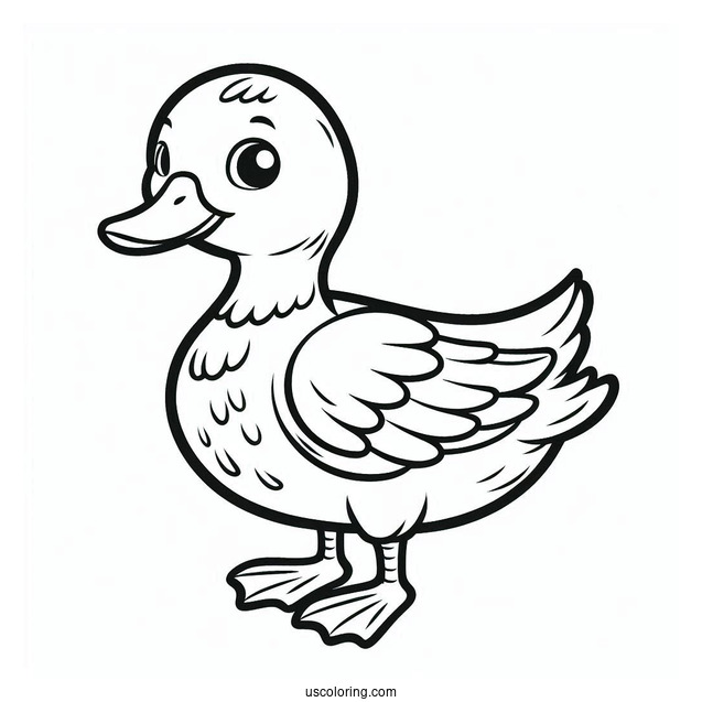 Simple Outline Of a Duck To Color