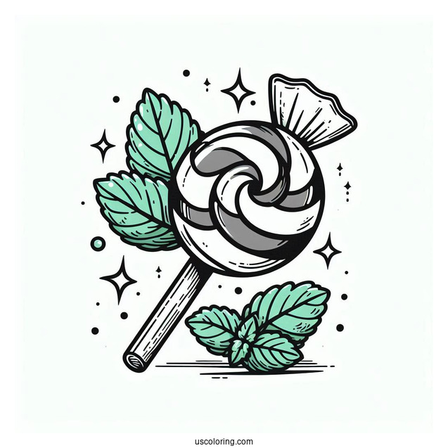 Simple Mint Candy To Color