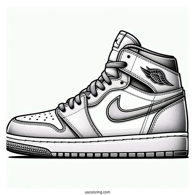 Nike Coloring Page Of Air Jordan Shoes Side View