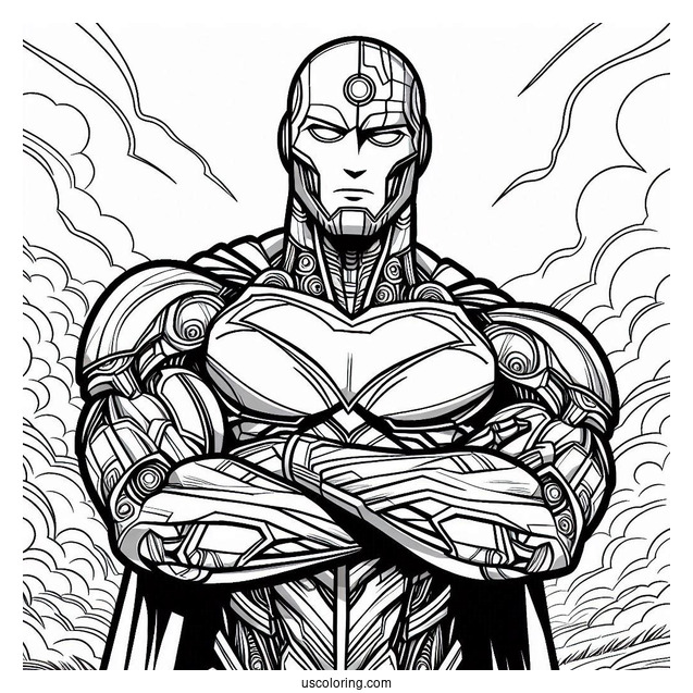 Coloring Page Of Justice League Cyborg