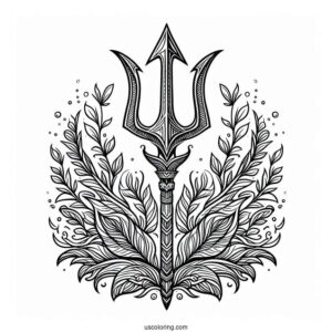 Easy Aquaman Coloring Page Trident For Kids