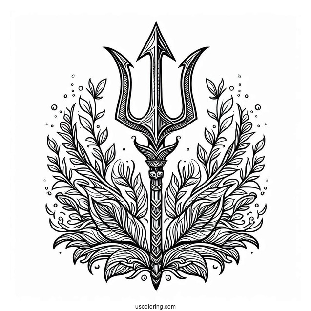 Easy Aquaman Coloring Page Trident For Kids