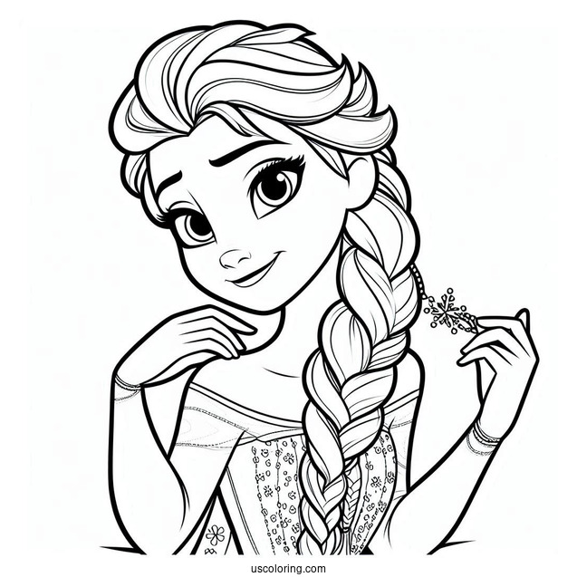 Easy Elsa Coloring Page For Kids