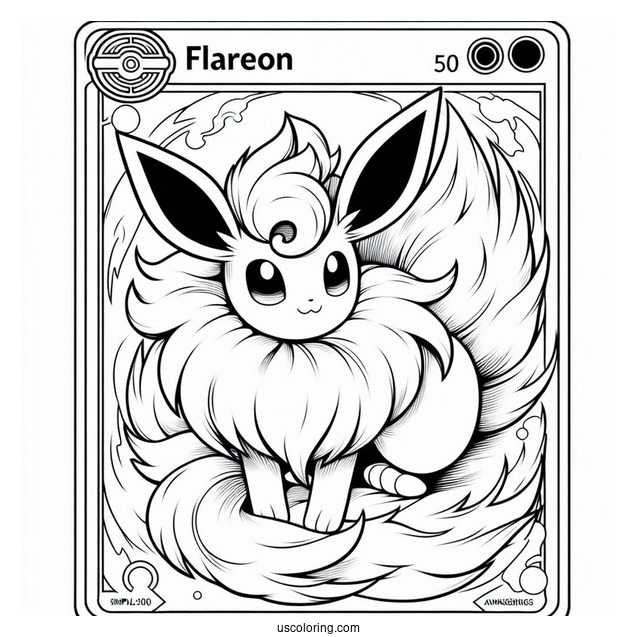 Flareon Incandescent Awakening Pokemon Card Coloring Page