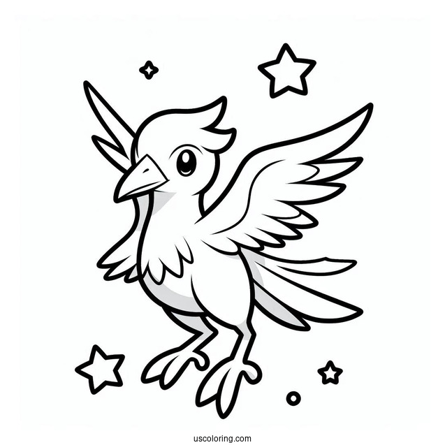 Staraptor Outline Coloring In For Kids