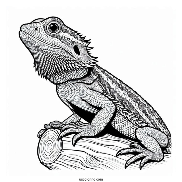 Central Bearded Dragon Lizard Coloring Page