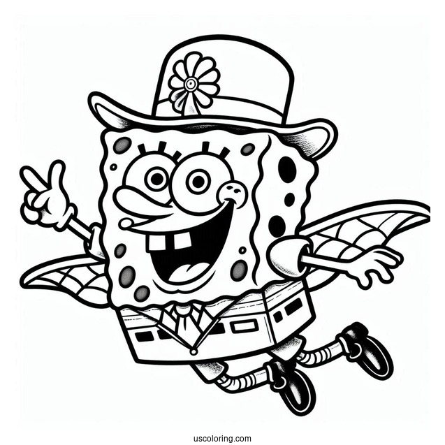 SpongeBob Coloring Page Of The Flying Dutchman