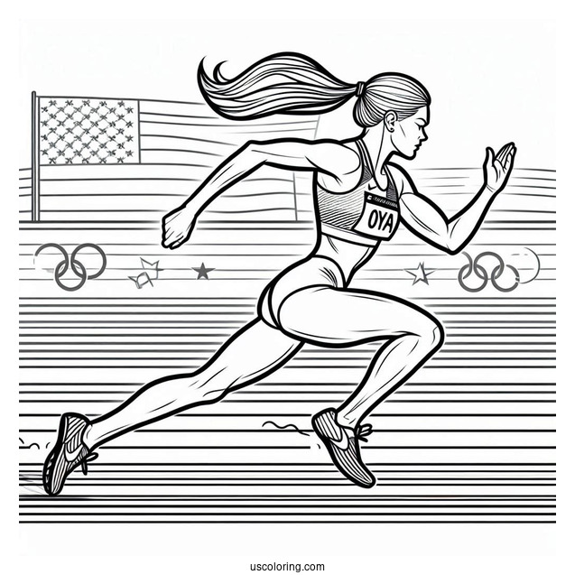 Olympics Coloring Page Of Track And Field Woman Runners