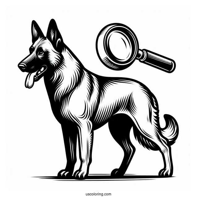 Belgian Malinois Search Dog To Color
