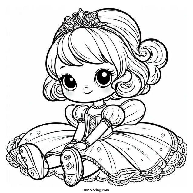 Baby Princess Cinderella Coloring Sheet For Preschoolers