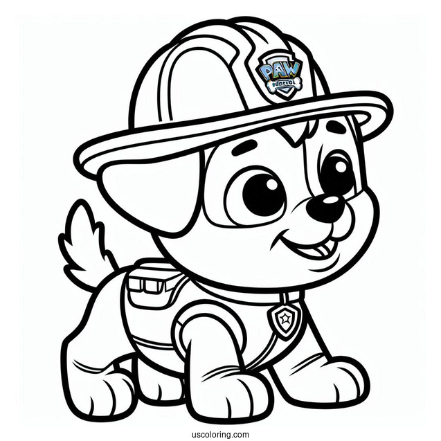 Rubble Dog Character Coloring Picture