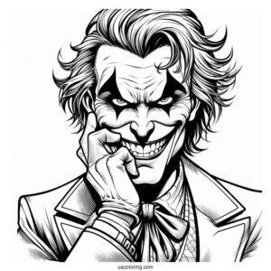DC Comics Joker Coloring Page With Harley Quinn
