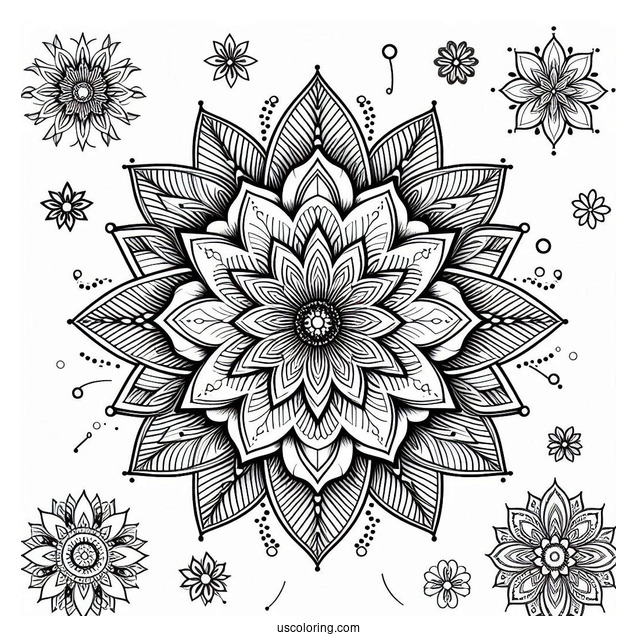 Intricate Flower Mandala Coloring Page