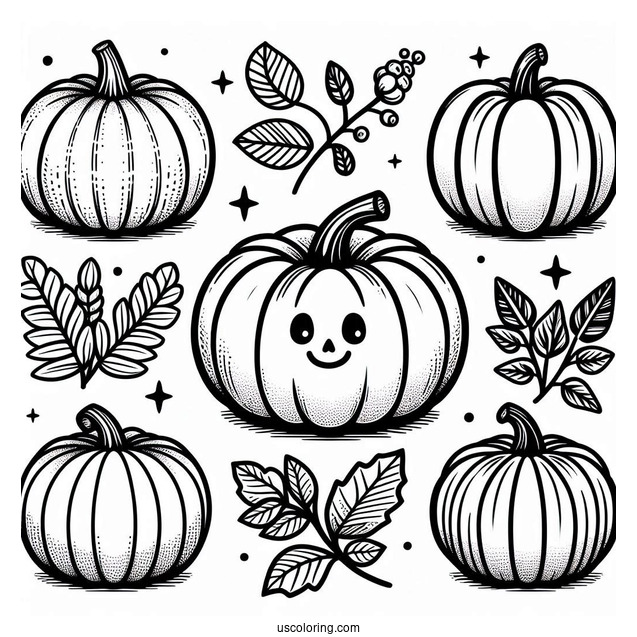 Various Pumpkin Coloring Page To Color