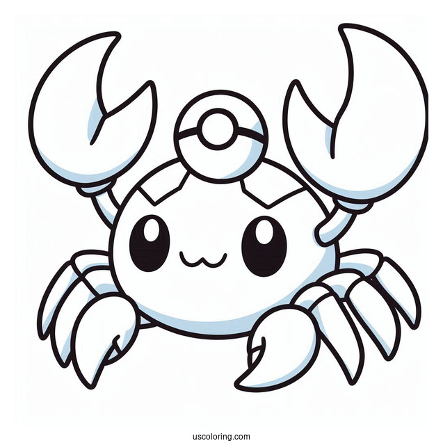 Easy Krabby Outline Coloring Page For Preschoolers