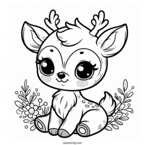 Baby Rudolph Coloring Page