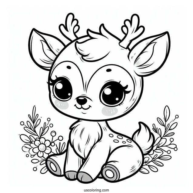 Baby Rudolph Coloring Page