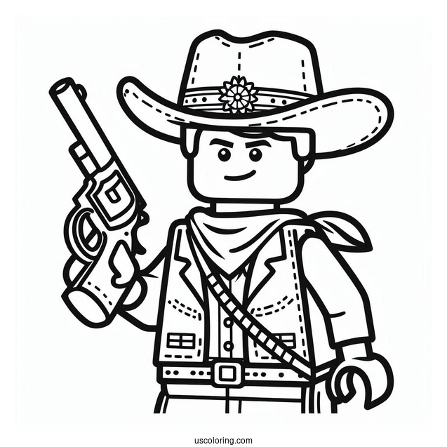 Lego Cowboy Coloring Page