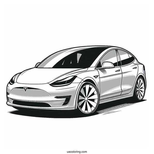 Coloring Page Of Tesla Model Y