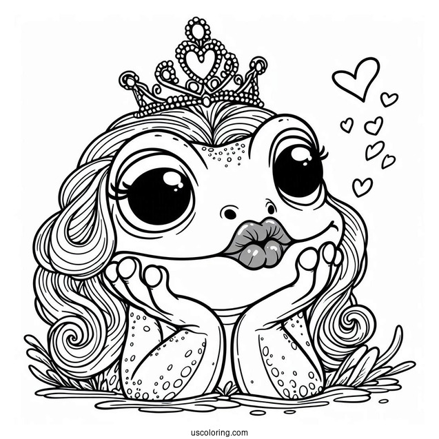 Frog Prince Naveen Pouty Lips Coloring In