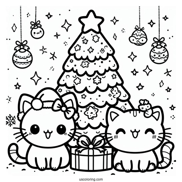 Kawaii Cat Themed Christmas Tree