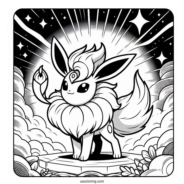 Flareon Incandescent Awakening Pokemon Card Coloring Page