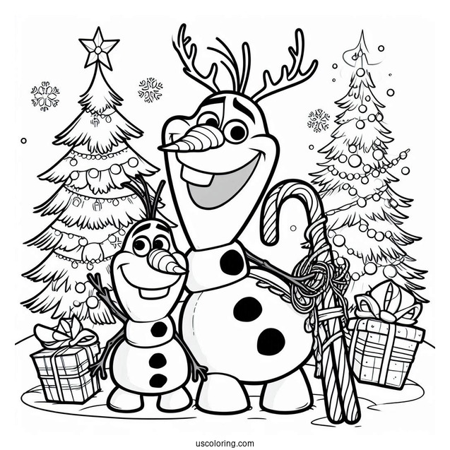 Olaf And Sven Christmas Coloring Sheet