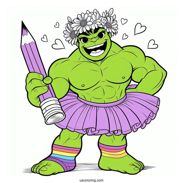 Hulk With The Avengers Coloring Sheet