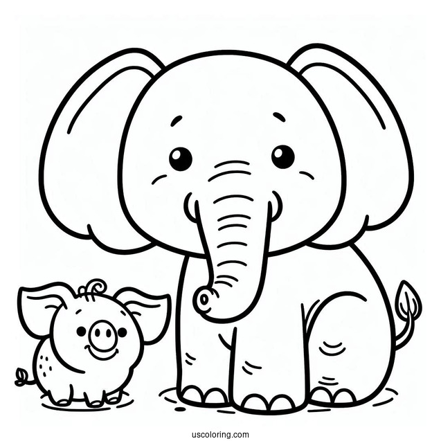 Elephant And Piggie Coloring For Preschoolers