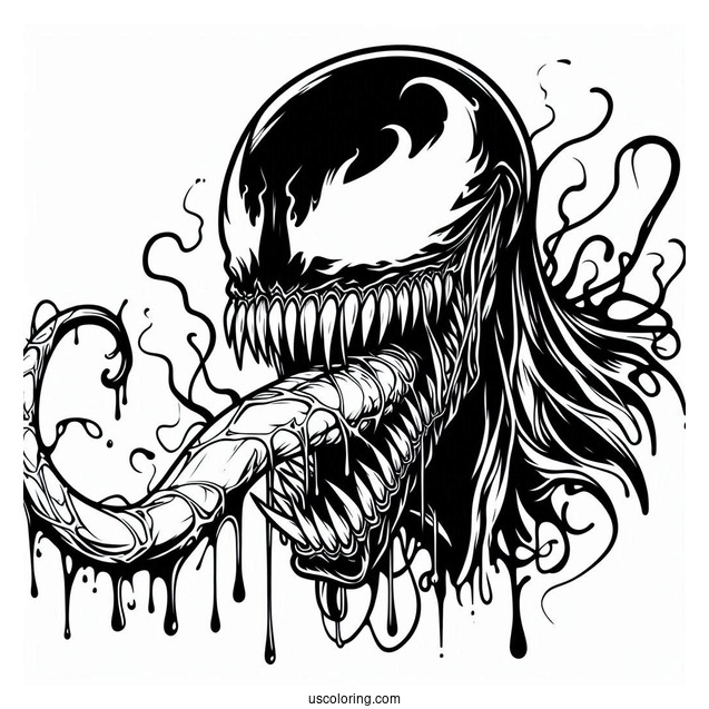 Venom Piercing Carnage Coloring Page