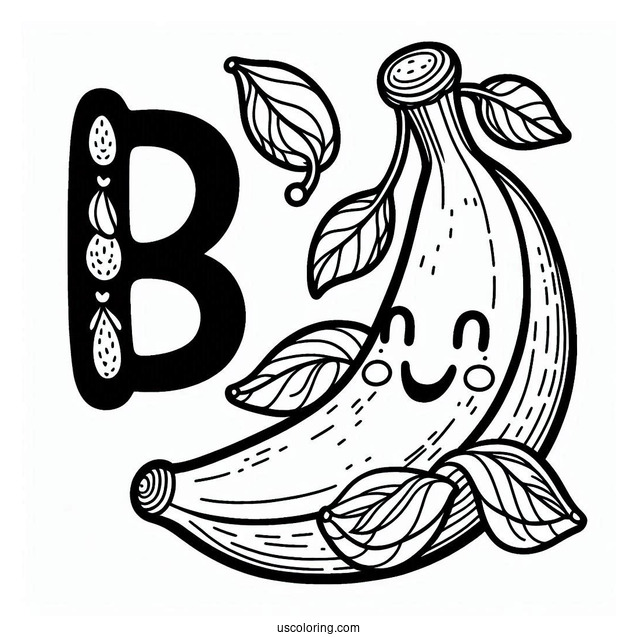 Banana Learning Template With Letter B