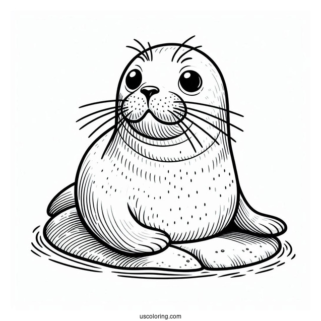 Close Up Of Seal Coloring Page
