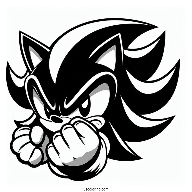 Angry Shadow Coloring Page Making A Fist