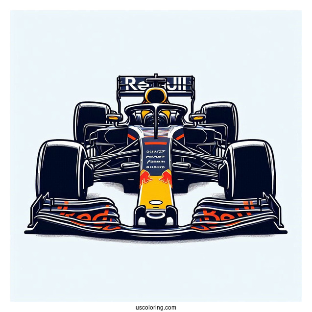Red Bull RB16B F1 Coloring Page Race Car