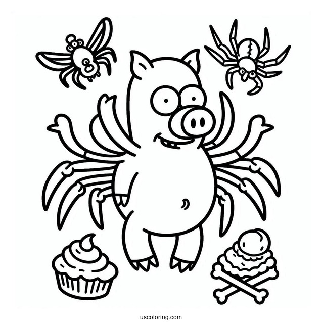 Spider-Pig Coloring Page For Kids