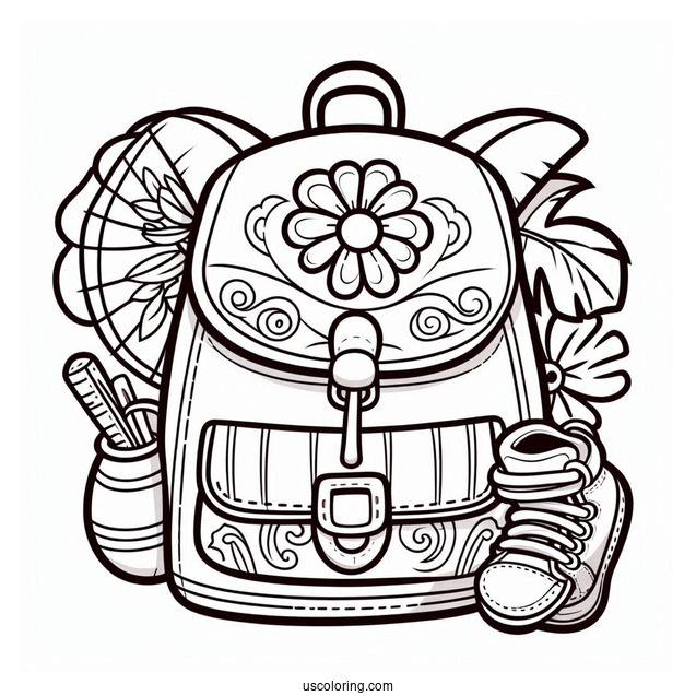 Coloring Page Of Doras Backpack