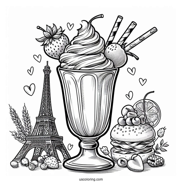 Milkshake Coloring Picture