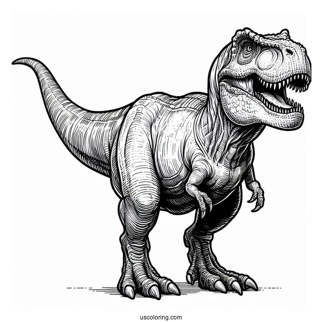 Detailed Tyrannosaurus Rex Coloring Sheet