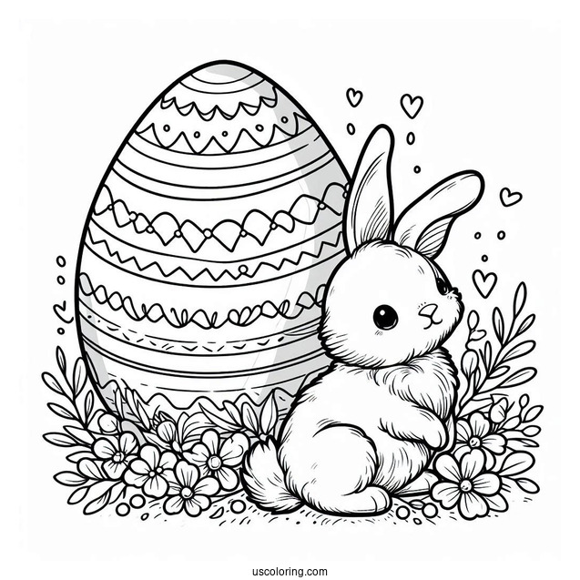 Easter Bunny Coloring Page Hatching From Easter Egg