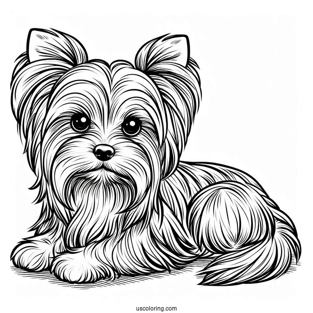 Yorkshire Terrier Coloring Page For Kids