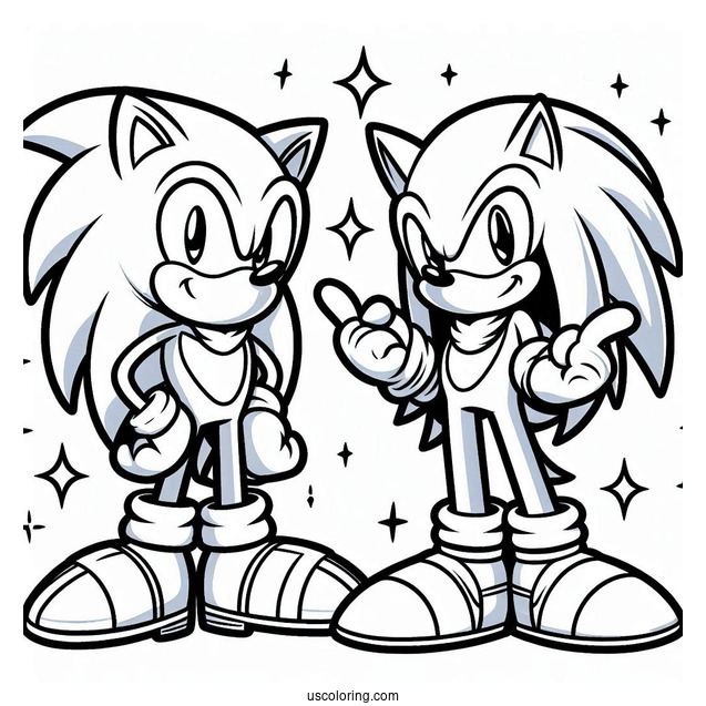 Sonic And Knuckles Coloring Sheet
