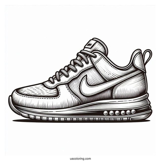 Vintage Nike Coloring Page Of Shoe Artwork