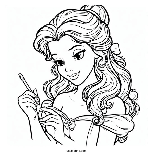 Belle Signing To Chip Coloring Page