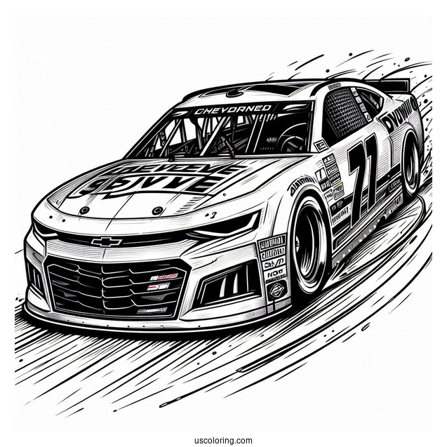 Detailed Chevy Nascar Coloring Sheet